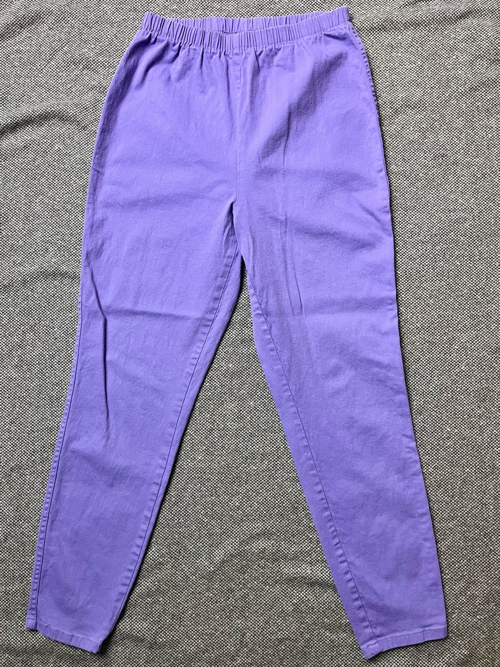 Vtg 90s Denim & Co Purple Elastic Waist Tapered Pants Women’s PL Petite Large